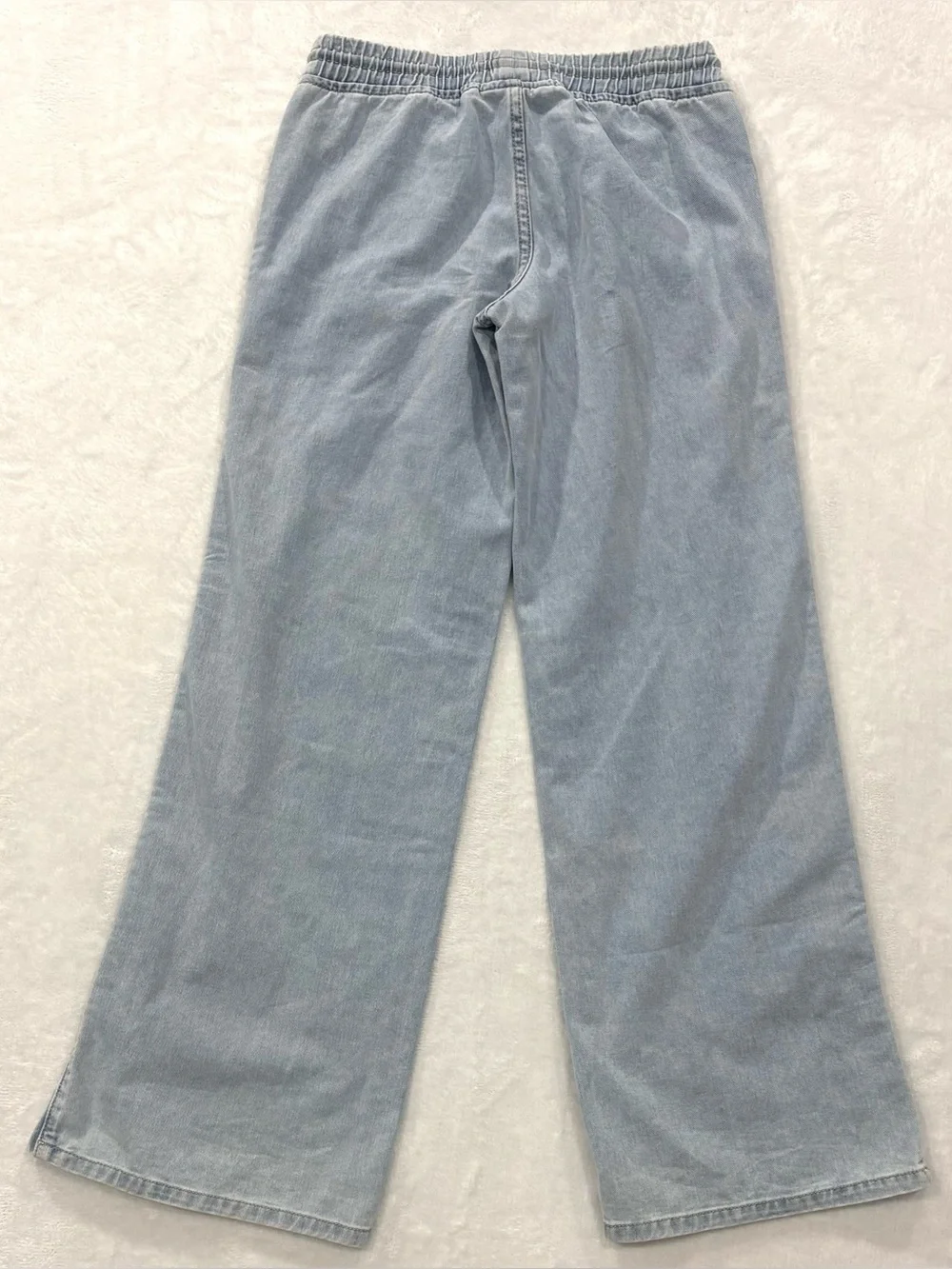 Austin Landing Blue Snap Sides Streetwear Wide Leg Denim Pants size 7 = Womens 6